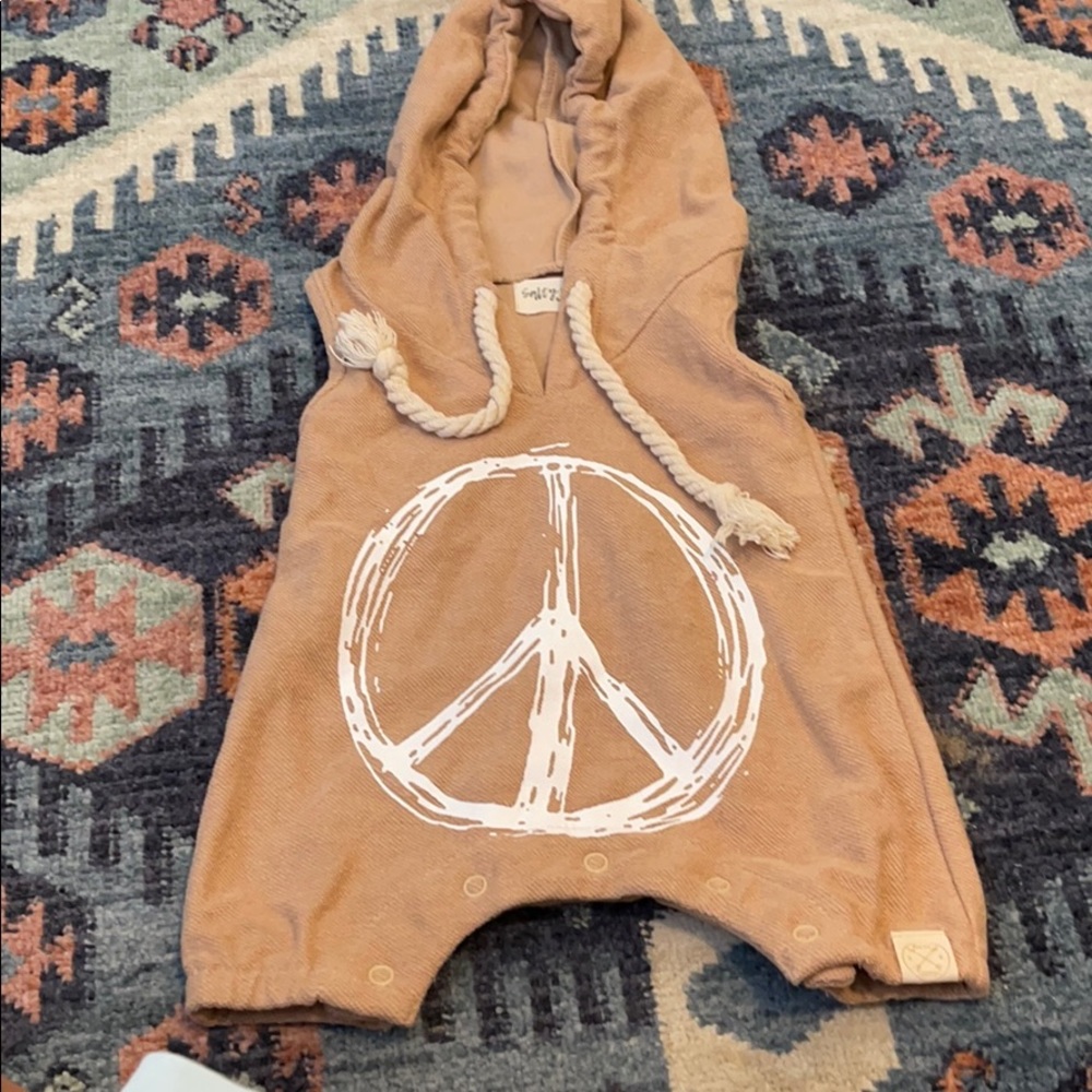 NWOT Salty shreds peace sign romper